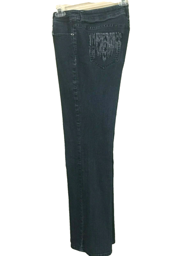 Chico's Größe 1 traditionelle 8 Damenjeans Stiefelbein Metallfaden Taschen - Bild 3 von 9
