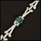 TRIFARI 'Alfred Philippe' Emerald and Diamante Art Deco Link Bracelet — photo 5