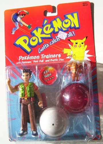 Pokemon Trainer Brock with #37 Vulpix Vintage Hasbro