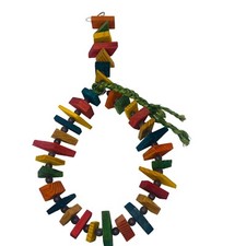 Parrot Wooden Bird Toy 22" Teardrop Style Chew Toy for Parrots 22"