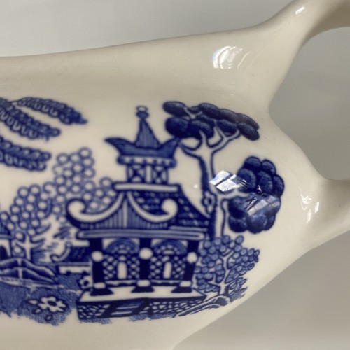 English Ironstone Tableware Old Willow Gravy Jug Immaculate Dresser Condition - Picture 7 of 9