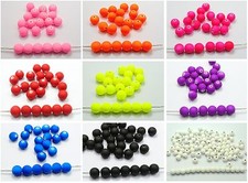 500 Fluo Neon Beads Acrylic Round Beads 6mm 0.24" Rubber Tone Pick Your Color