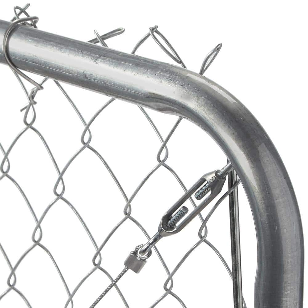 Outdoor Gate 5-Foot Adjustable Chain Link Gate Kit - Galvanized Anti-Sag  Design Galvanized Steel Gate