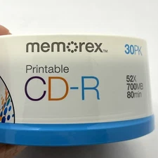 New/Sealed Memorex 30 Pack CD-R 52X 700MB 80Min Recordable