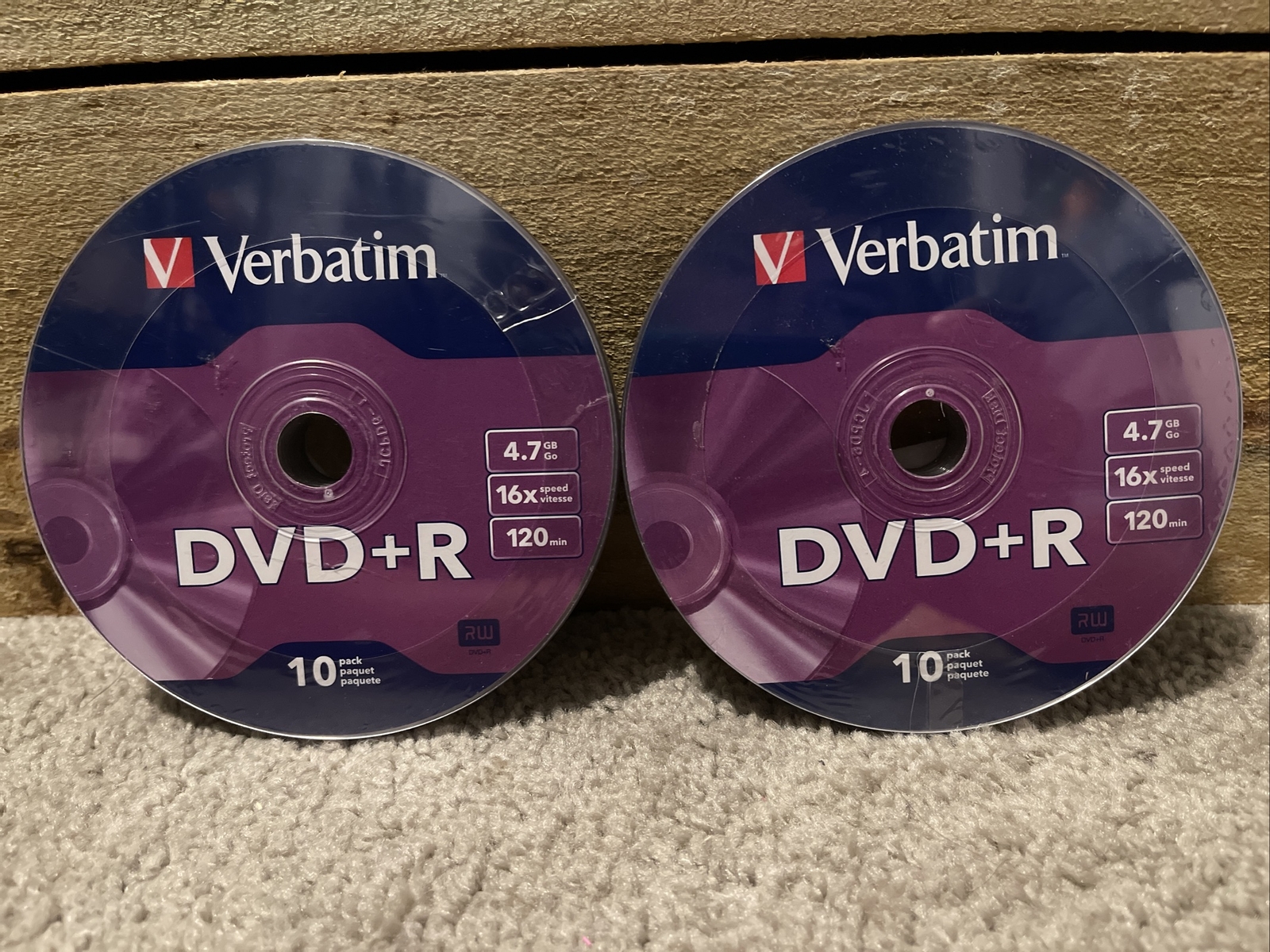 2 NEW Verbatim 10 Pack 4.7GB DVD-R 16x 120 Minutes Recordable DVD. Free Shipping