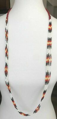 New Auth Chan Luu Multi Strand Seed Bead Necklace Color: White Mix