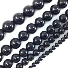 Gemstones Natural Black Tourmaline Loose Bead 15" strand 4mm 6mm 8mm 10mm