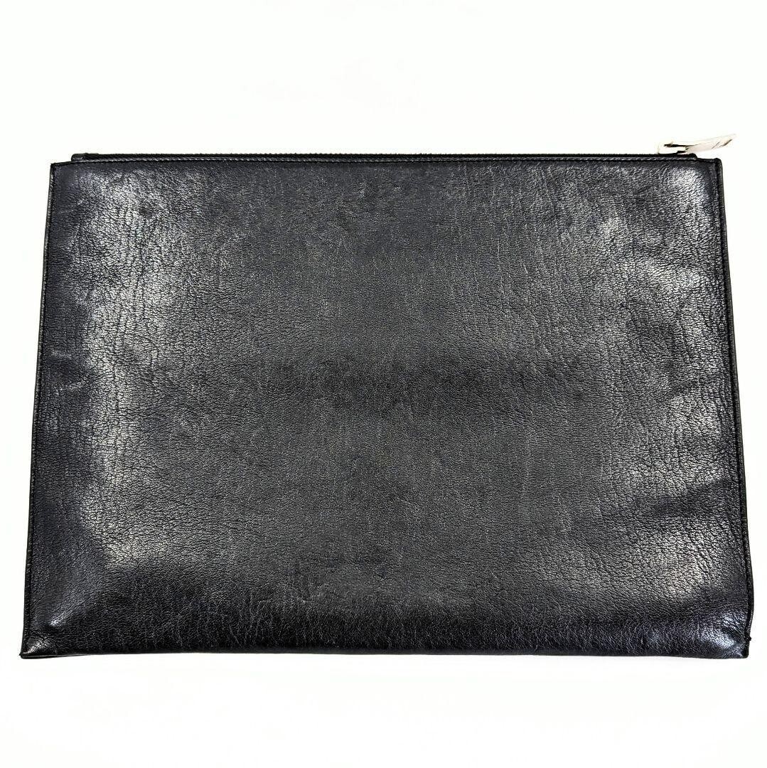 SAINT LAURENT Pochette Pouch Star Ipad Case Custodia da Trasporto con Cerniera Nero Rosso