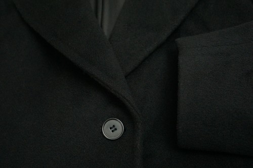 Women Albert Nipon Coat Black Overcoat Wool Long S IT40 FR38 US6 UK8 VAK685 - Picture 6 of 9