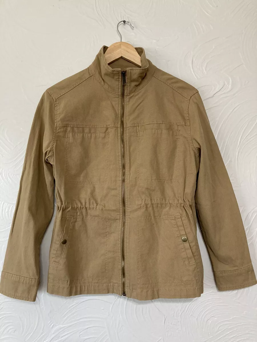 Old Navy Twill Cargo Utility Jacket Full Zip Long Sleeve Beige Size S New eBay