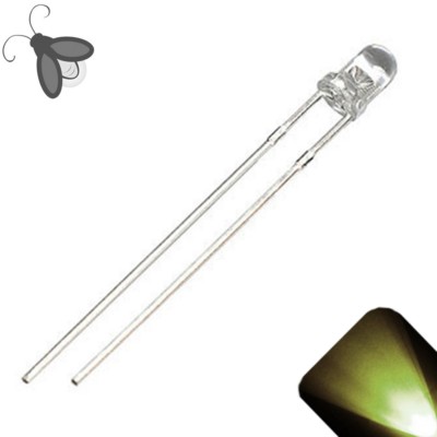 100 x LED 3mm Warm Soft White Breathing Fading Super Bright Pulse Firefly Light