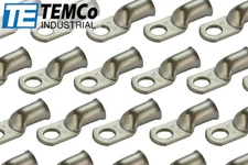 100 Lot 1/0 3/8" Hole Ring Terminal Lug Tin Plated Copper Uninsulated AWG Gauge