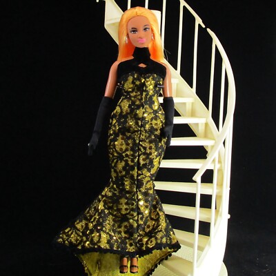 NRFB Sequin Gown Fur Gloves Heels = Fit for CURVY Barbie doll - Golden Sparkles | eBay NRFB Sequin Gown Fur Gloves Heels = Fit for CURVY Barbie doll - Golden Sparkles | eBay