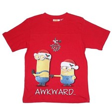 Despicable Me Boys Red Awkward Minion Scene Christmas T-Shirt
