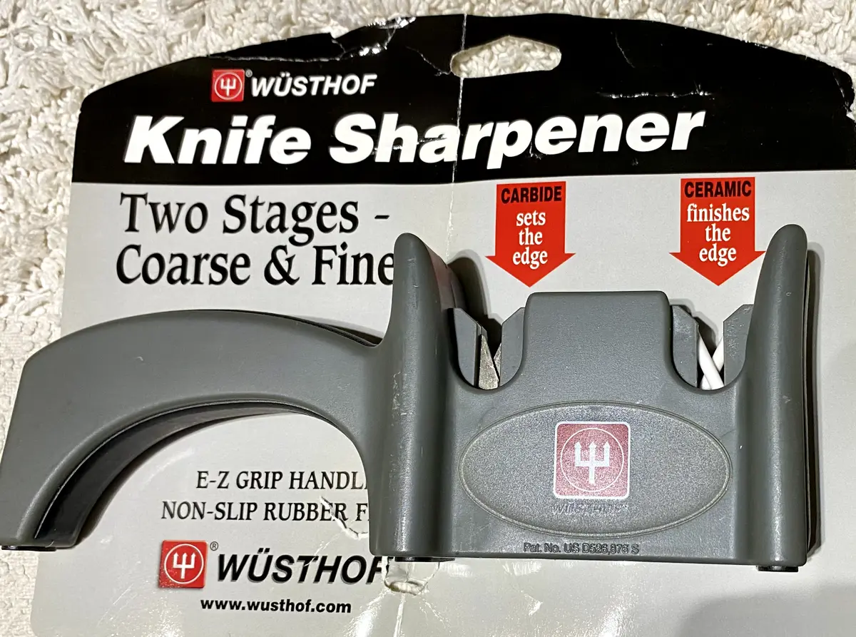 Wusthof Knife Life Two Stage Sharpener Left Right Scissors Ceramic Carbide  NEW