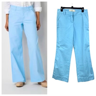 NWT J.Crew Favorite Fit Classic Twill Chino Wise Leg Baggy Pants Baby Blue 4S
