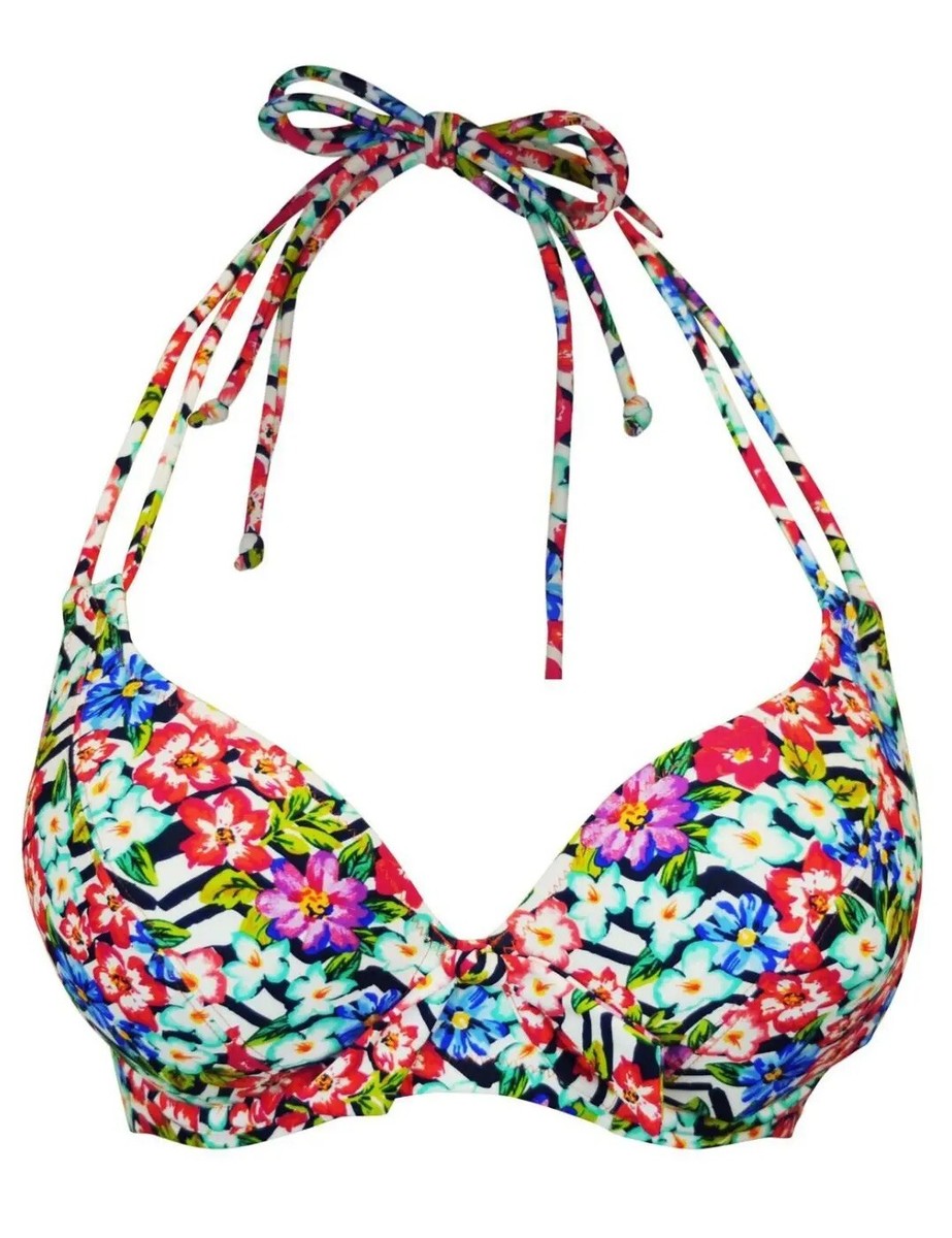 Pour Moi Pink Floral Multiway Bikini Set – Underwired Top & Swim Brief, UK Sizes