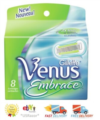 8 Gillette Venus Embrace Razor Blades Refills Cartridges fit Swirl Olay Shaver 