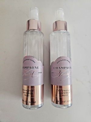 2 Bath & Body Works CHAMPAGNE TOAST Diamond Shimmer Mist (NEW)