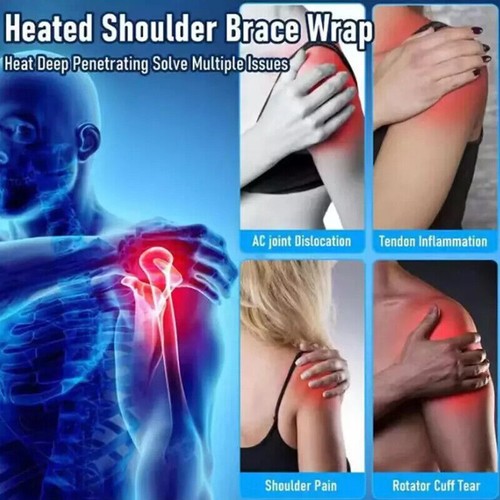 Electric Heated Shoulder Wrap Brace Rotator Cuff Support Relief Pain Women&Men - Picture 3 of 14