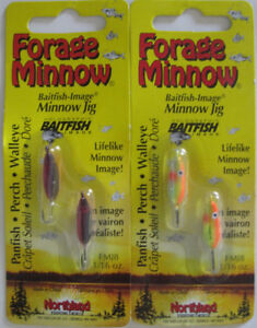 Size 8 Silver Shiner /& Glow Perch 2 Northland Tackle  FORAGE MINNOW® FRY
