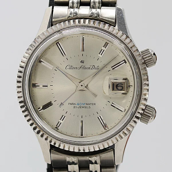 Citizen Alarm Date ALDS51301a-Y Manual Winding Silver Dial