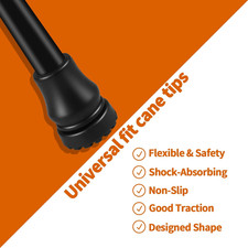 Cane Tips 3/4 Inch, Heavy Duty Rubber Cane Tips Replacement Parts, Non-Slip a...