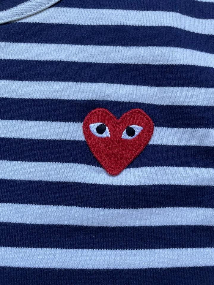 Архив винтажный японский дизайнер Comme Des Garçons Play в полоску с длинным рукавом M - Изображение 3 из 4