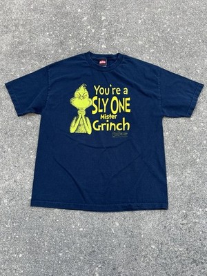 Vintage Y2K 2006 You re A Sly One Mr Grinch Dr Seuss Movie Promo T Shirt Navy XL