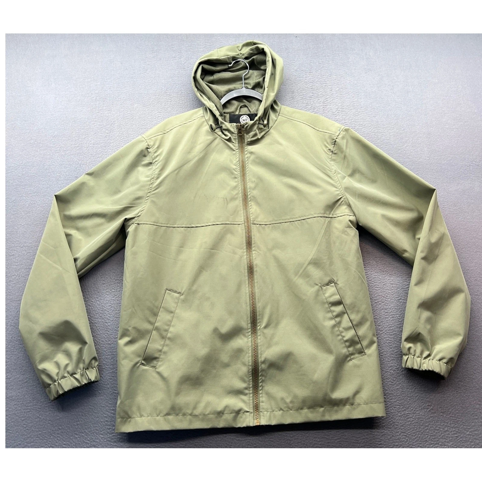 Weatherproof Jacket Men Sz L Lightweight Hooded Olive Green Full Zip Casual
Opens in a new window or