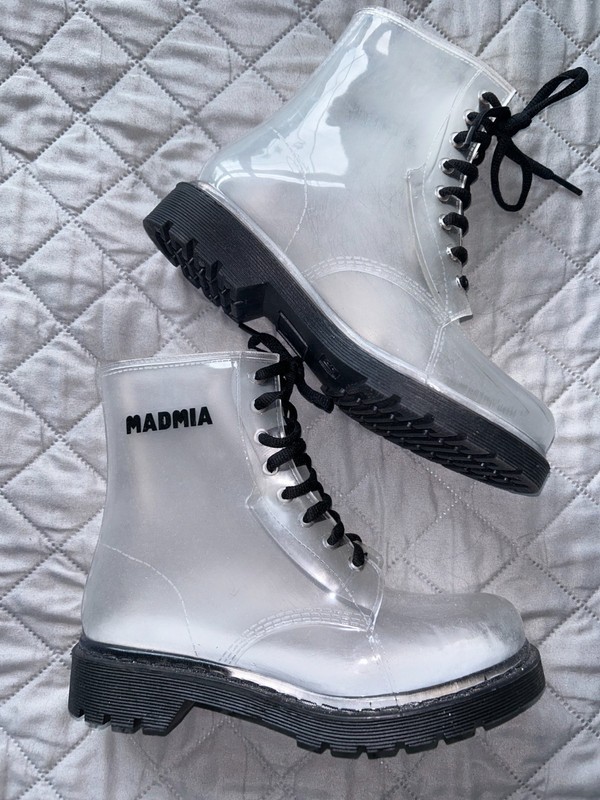 MADMIA Bubble Boots *Clear to Show off your FUN Socks!! Size 37  (5 US)