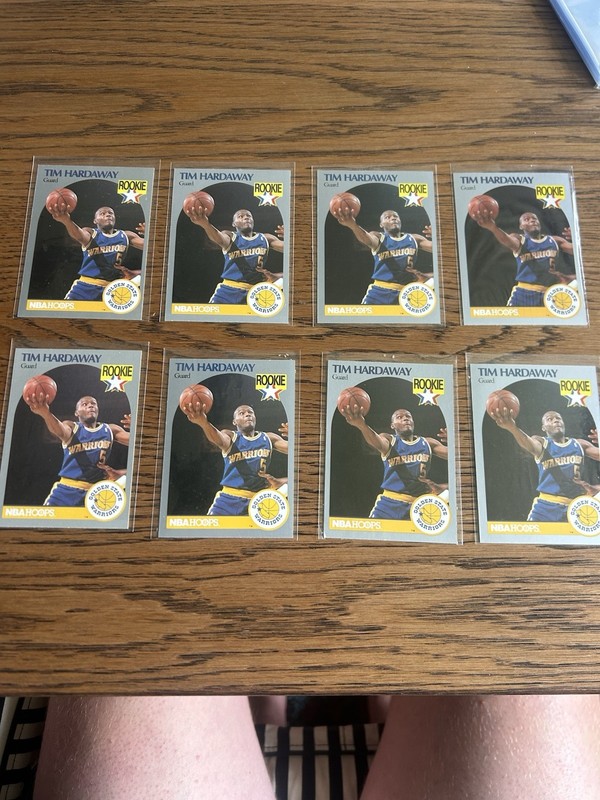Hoops NBA Hoops 1990-91 Tim Hardaway rookie #113 Warriors card lot - 8