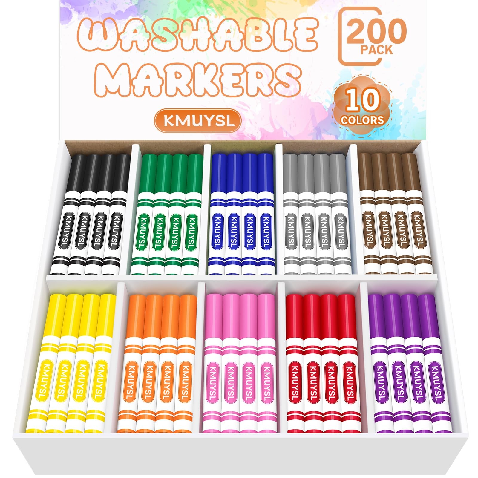 Bulk, 10 Assorted Colors - Broad Line Conical Tip ...