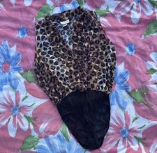 Vintage 1990s Victoria s Secret Leopard Print Bodysuit - M