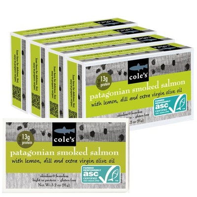Cole's Patagonian Smoked Salmon Fillet w/Lemon & Dill in Extra Virgin Olive O...