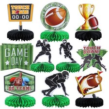 10 Pieces Football Honeycomb Table Centerpiece Football Party Decorations Tou...