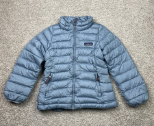 Patagonia Down Sweater Jacket Girls XS 5-6 Blue Puffer Goose Full Zip Puffer