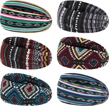 6Pcs Headbands Paisley Bandanas Head Bands Sweat Band Hair Wrap Headwrap Fashion