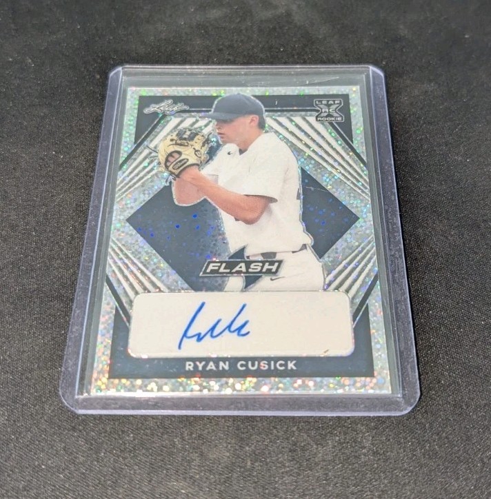 2021 RYAN CUSICK LEAF FLASH NAVY ROOKIE AUTO /99 #BA-RC2