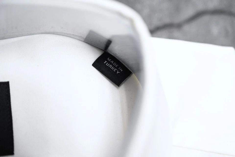 HUGO BOSS Uomo Jacques Polsino Francese Facile Ferro Slim Cotone Bianco Camicia - Immagine 3 di 4