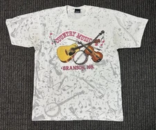 Vintage 1992 Branson Missouri Country Music AOP Single-Stitch T-Shirt Size Large