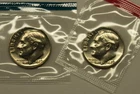 1980 P & D Uncirculated Roosevelt Dimes in Mint Cello, Free Shipping