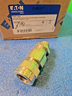 Crouse Hinds TMC165 - 1/2  Aluminum Cable Connector Fitting | Ea | TMC 165 | NEW