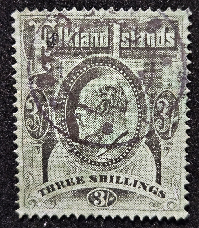 Falkland Islands Stamp 1904 3s King Edward VII Scott # 28 SG49 Used