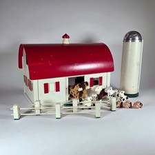 Colonial Toys - Allison Studio   Wooden Toy Farm   Barn Silo Animals   Vintage