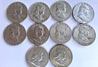 90% Silver Franklin Half Dollars - Lot of 10 - $5 Face Value