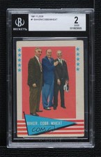 1961 Fleer Baseball Greats Ty Cobb Zack Wheat Home Run Baker #1 BGS 2 HOF 0q3
