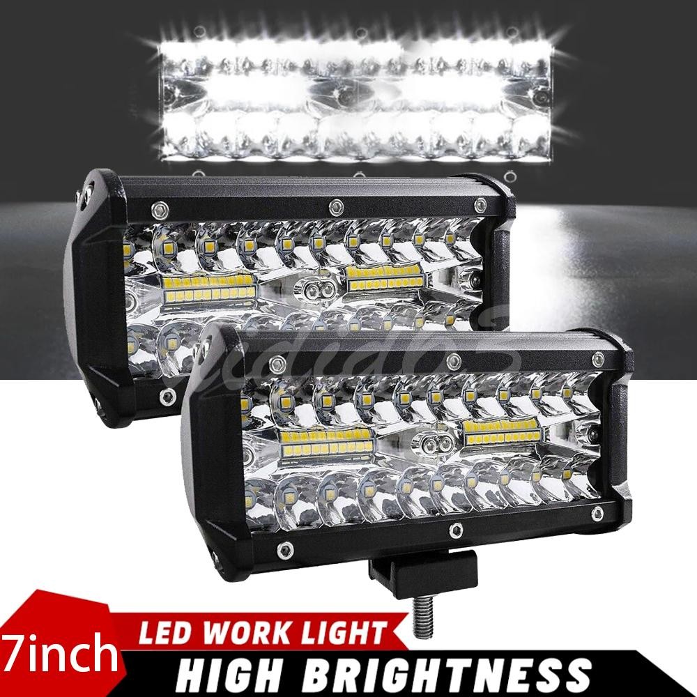 2pcs 7"inch LED Work Light Bar Flood Spot Offroad Fog Lamp For 4WD ATV SUV Truck - Thumbnail 1