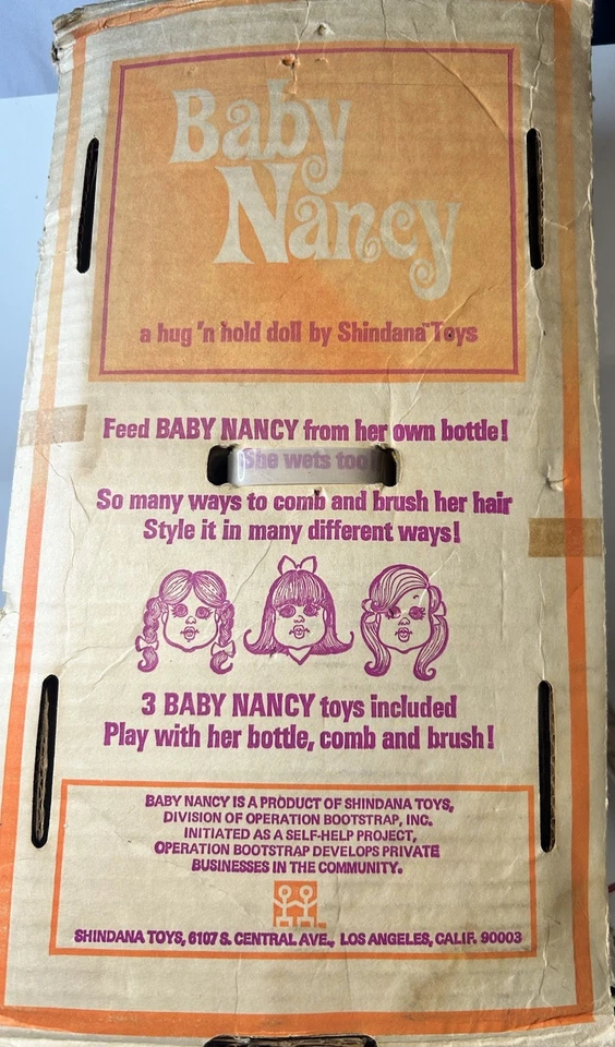 Muñeca Baby Nancy 1968 de colección de Shindana Toys afroamericana bebida y mojada nueva Foto 3 de 4