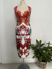 Ted Baker Bodycon Dress Size 2 (10 S UK) Multi-Color Pattern Floral Midi